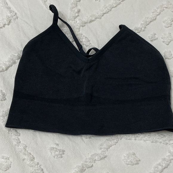 JoyLab Black Ribbed Bandeau - Picture 1 of 3